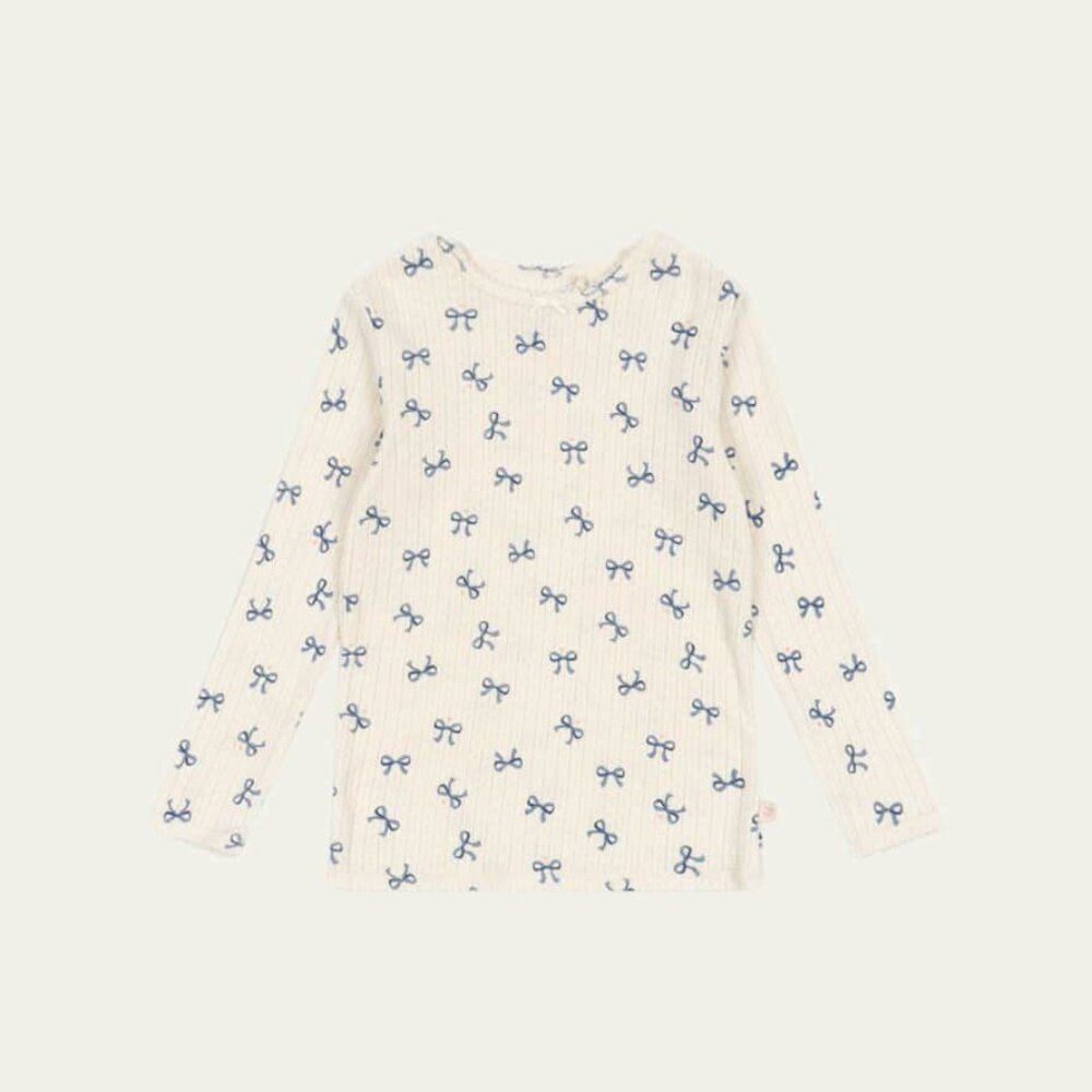 Minnie Blouse GOTS - Bow Blue, Konges Sloejd in size 5-6Y